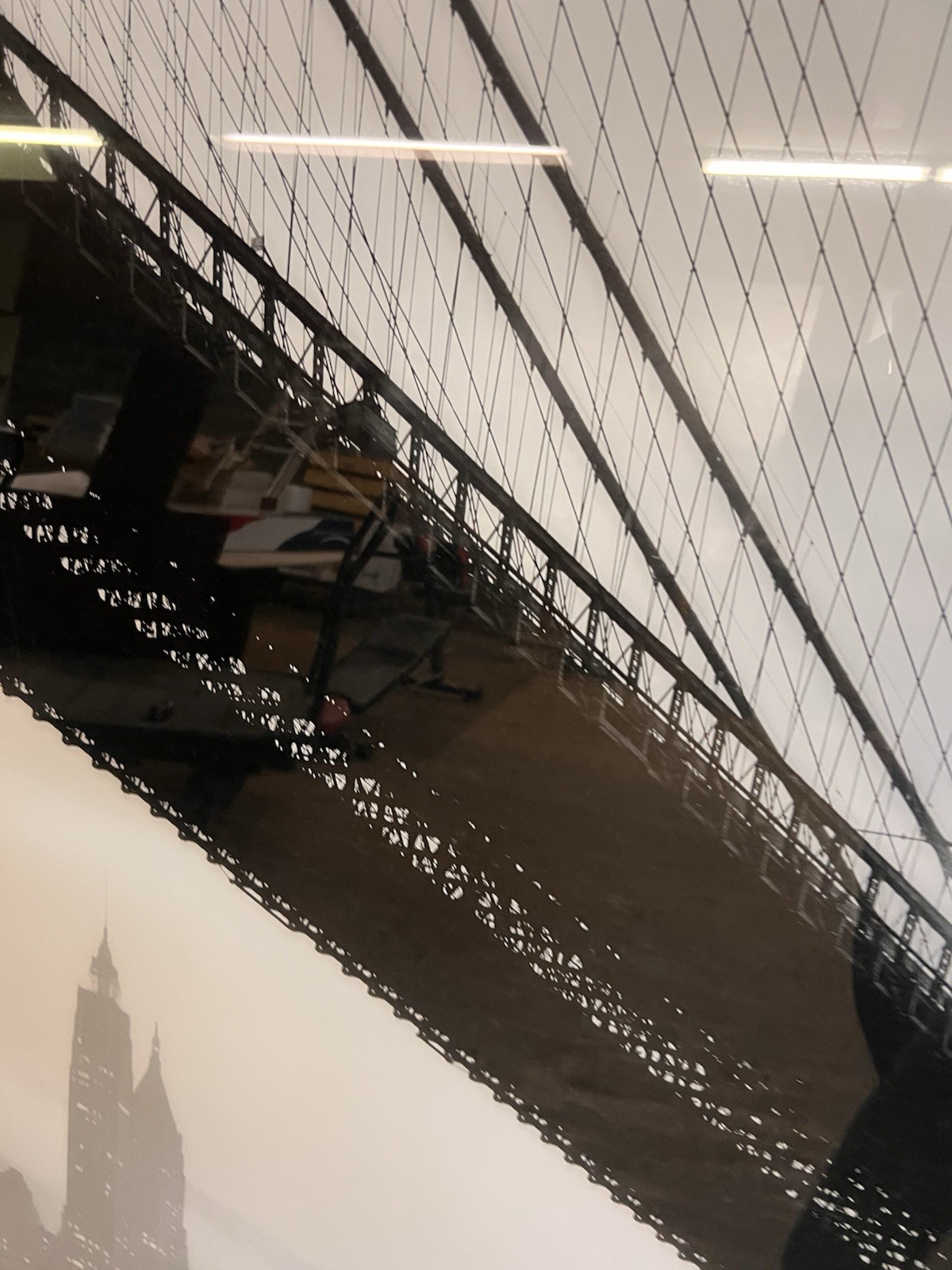 Brooklyn Bridge Plexi-Mount Black And White Photograph 87 X 58 1/2 Inches