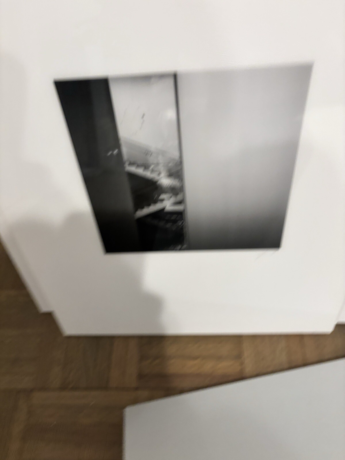Set Of 2 Black & White, Signed, photography art, Thin Metal Frame, White Mat