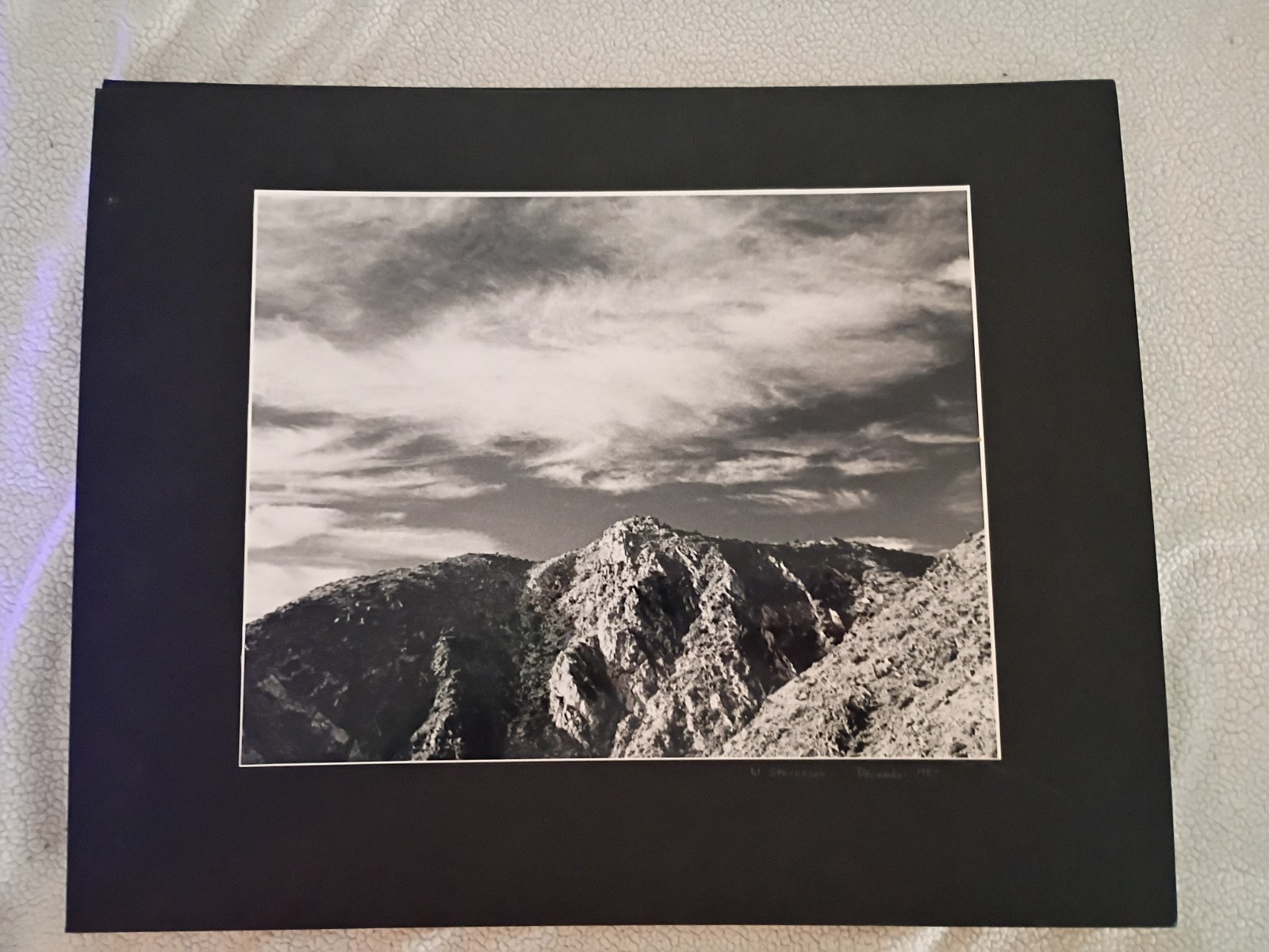 20″x16″ Silver Gelatin Black And White Mountain Peak Landscape Vintage