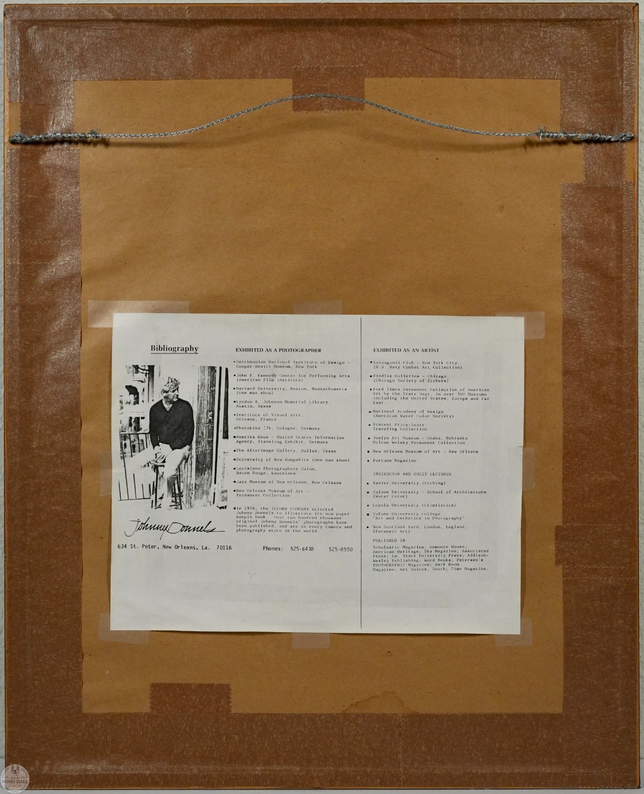 Vintage Johnny Donnels Signed Photographic Print “Tennessee Williams’ Studio”