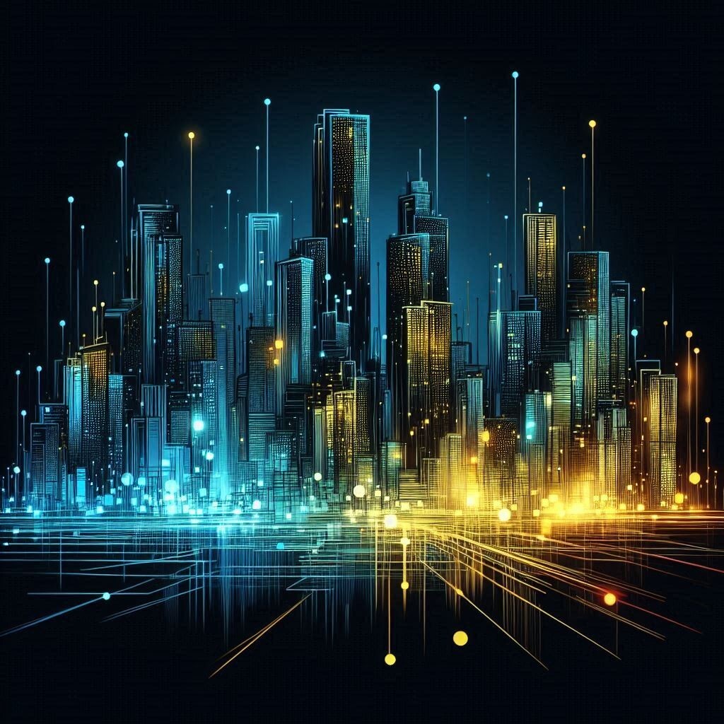 Digital Image Picture Photo Wallpaper Background AI Art Future Cityscape Neon 3