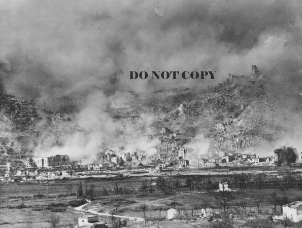 WWII US ARMY CASSINO AREA ITALY DESTROYED 1944 Photographic Reprint Enhanced
