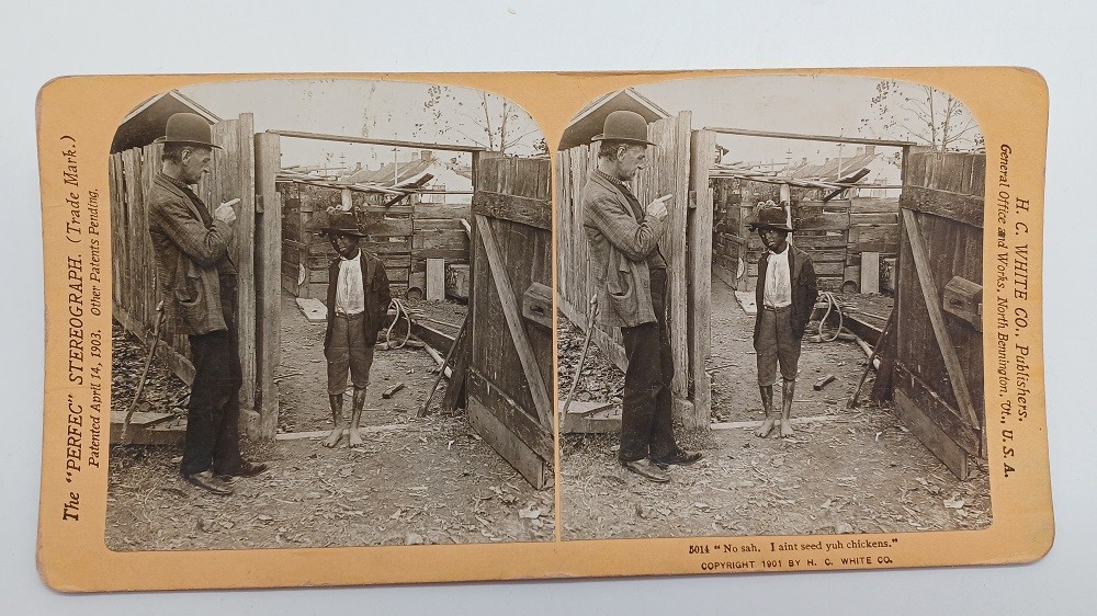 S827/ Stereo Photo Black Americana Photo 1901