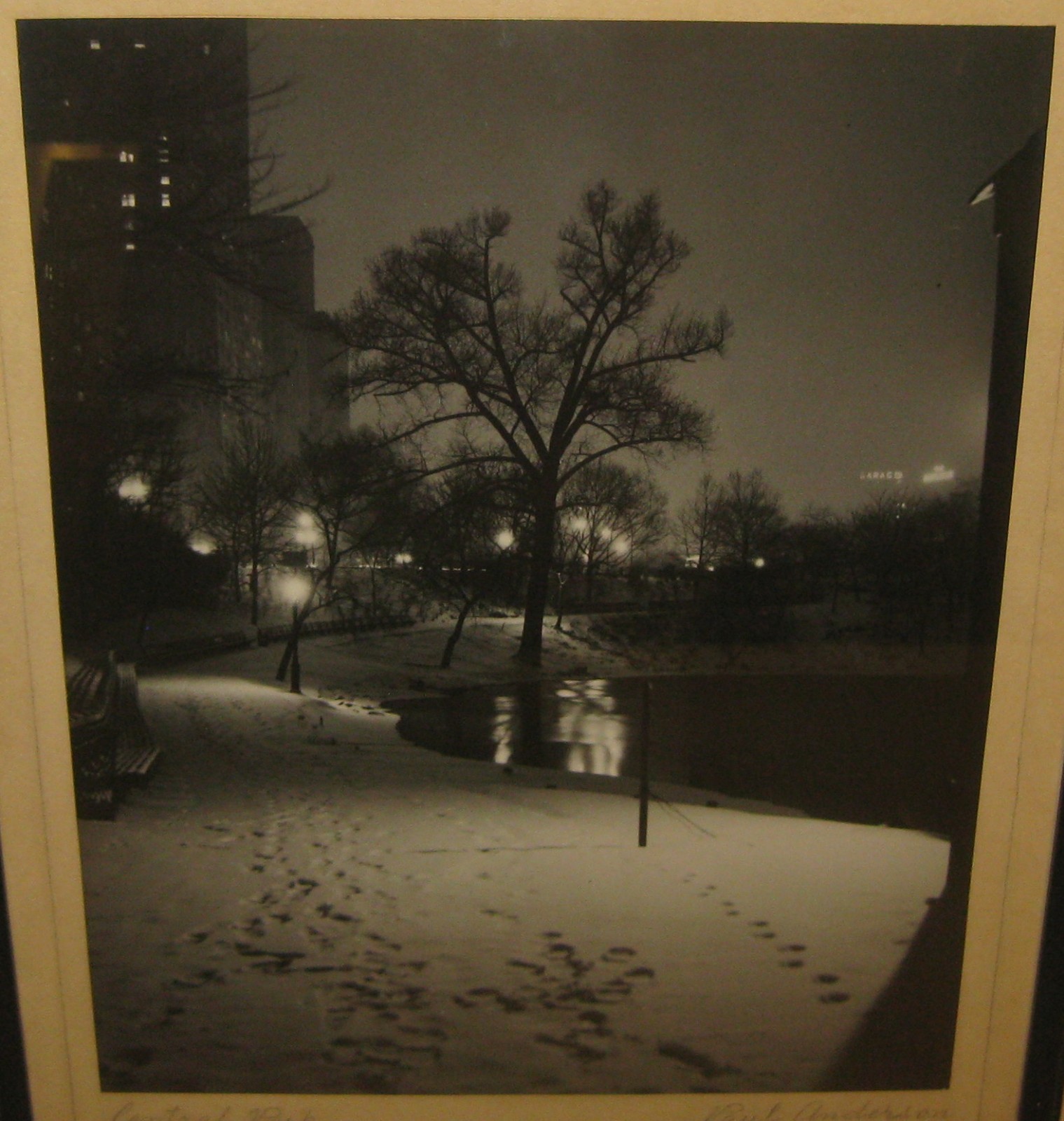 Original PAUL LEWIS ANDERSON ‘Central Park’ Winter NEW YORK CITY Gelatin PHOTO
