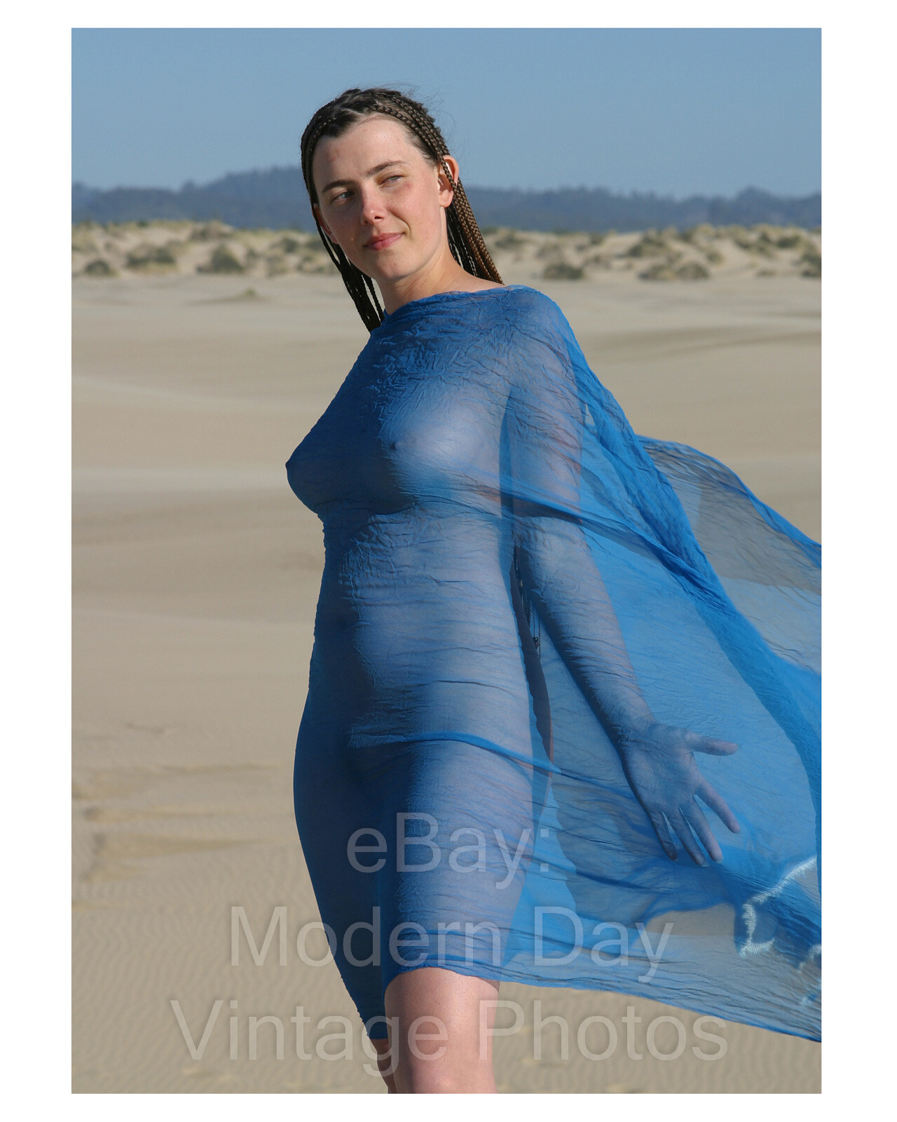 8×10 photo of pretty model Sarah sheer see-through in desert: Sarah 762