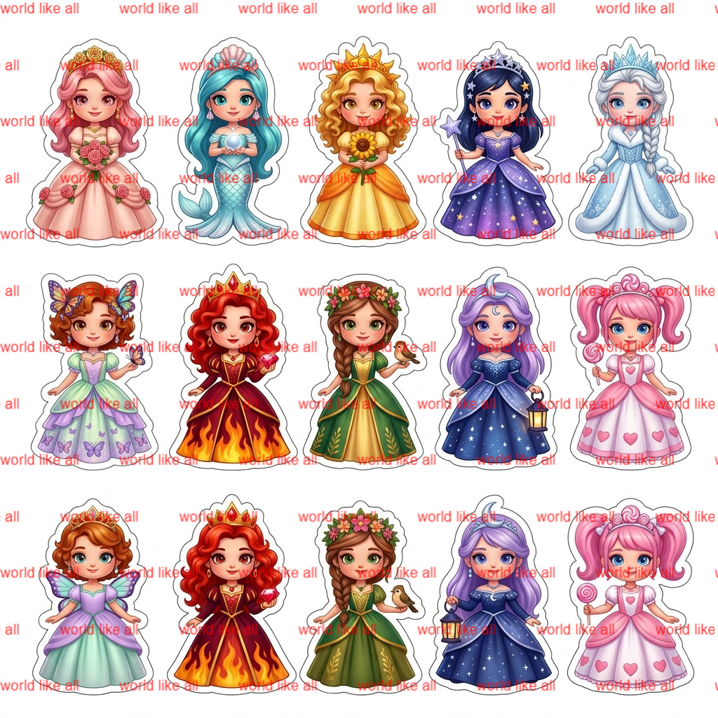Girls Sticker Mega Bundle | Cute 3D Cartoon Princess Fairy Unicorn Stickers