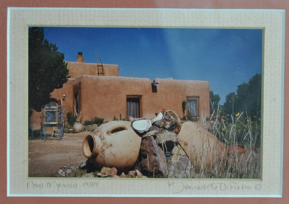 Vintage 1989 New Mexico Framed and Double Matted Photograph Signed and Dated