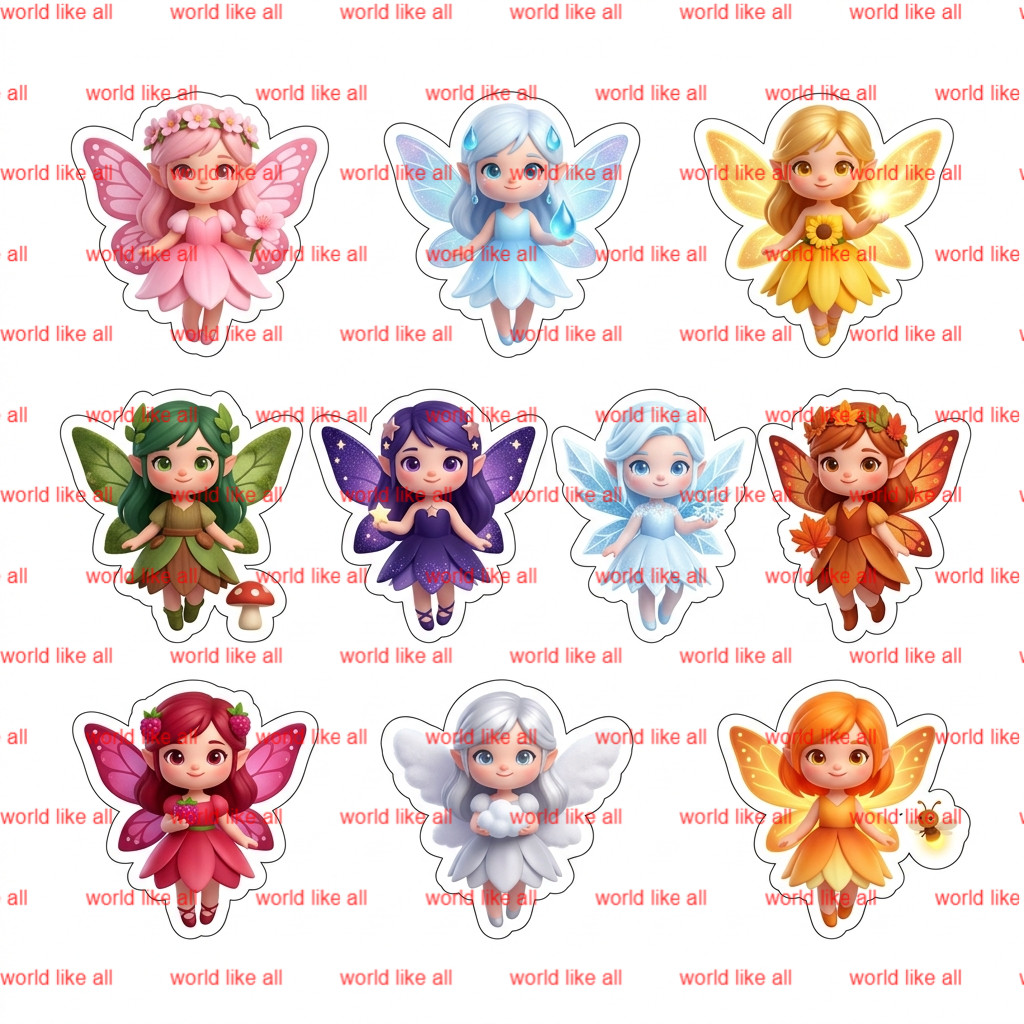 Girls Sticker Mega Bundle | Cute 3D Cartoon Princess Fairy Unicorn Stickers