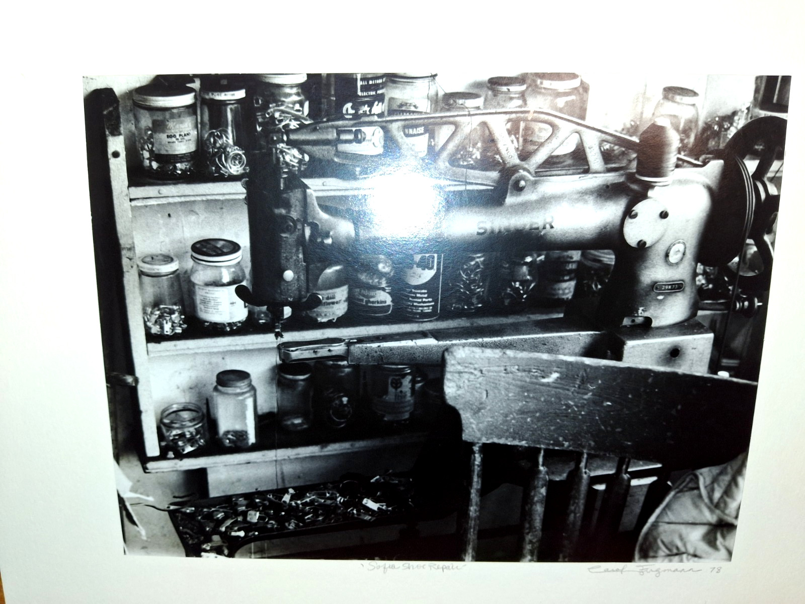 B&W Photography Signed Gelatin Silver Darkroom Print 1978 Shoe Repair COA 8″x10″