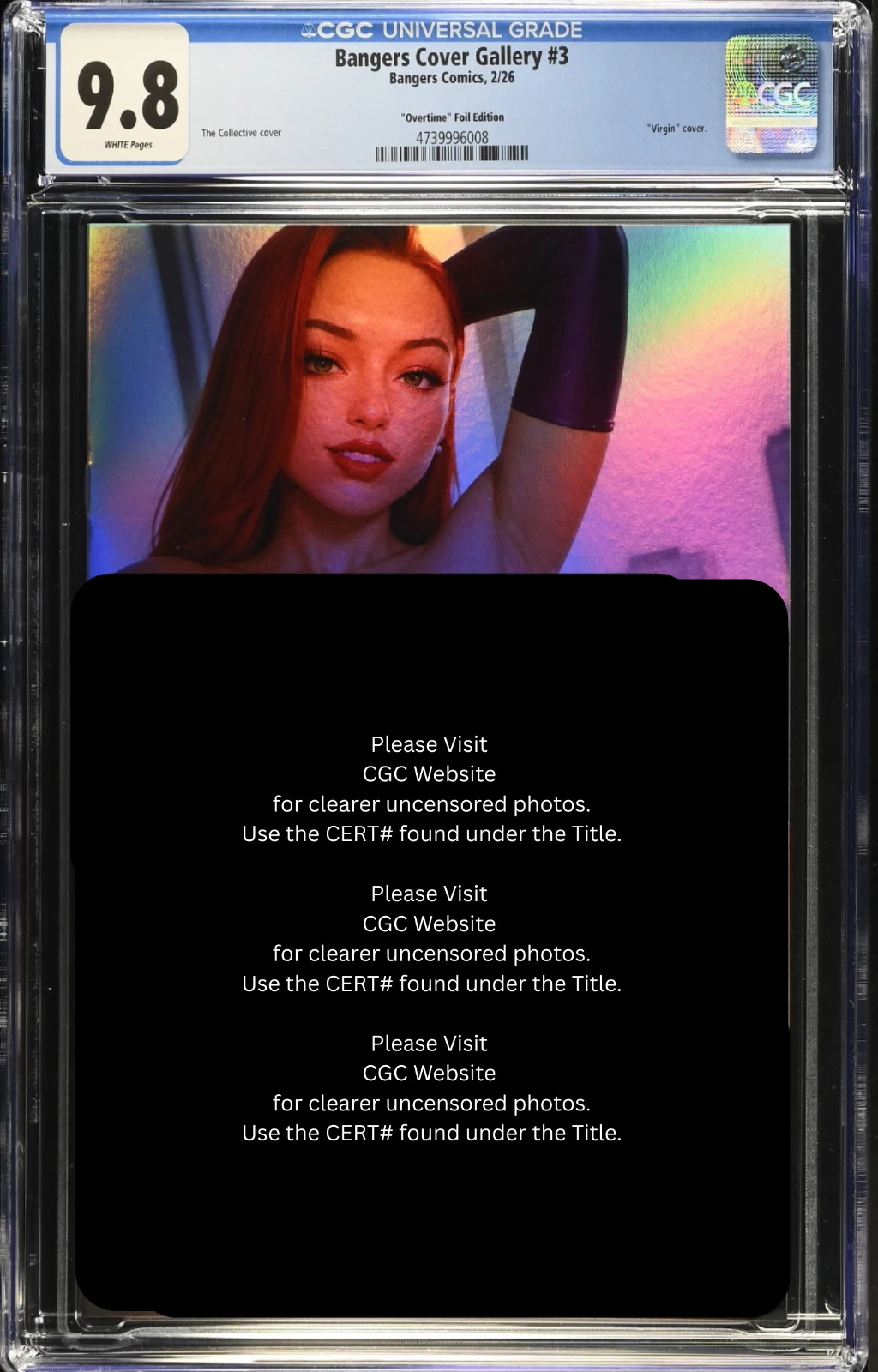 FOIL ’26 Bangers Comics Jessica Rabbit Cosplay VIRGIN Full Chase LE 10 CGC 9.8