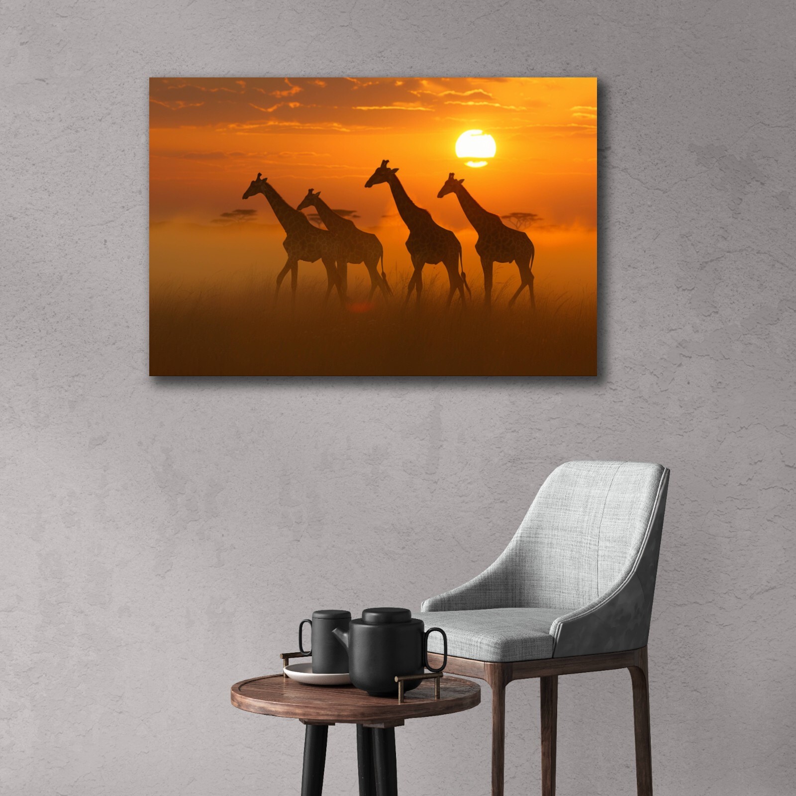 Giraffe Photo, Wildlife Photography, Animal Photo Print, Family of Giraffes Art
