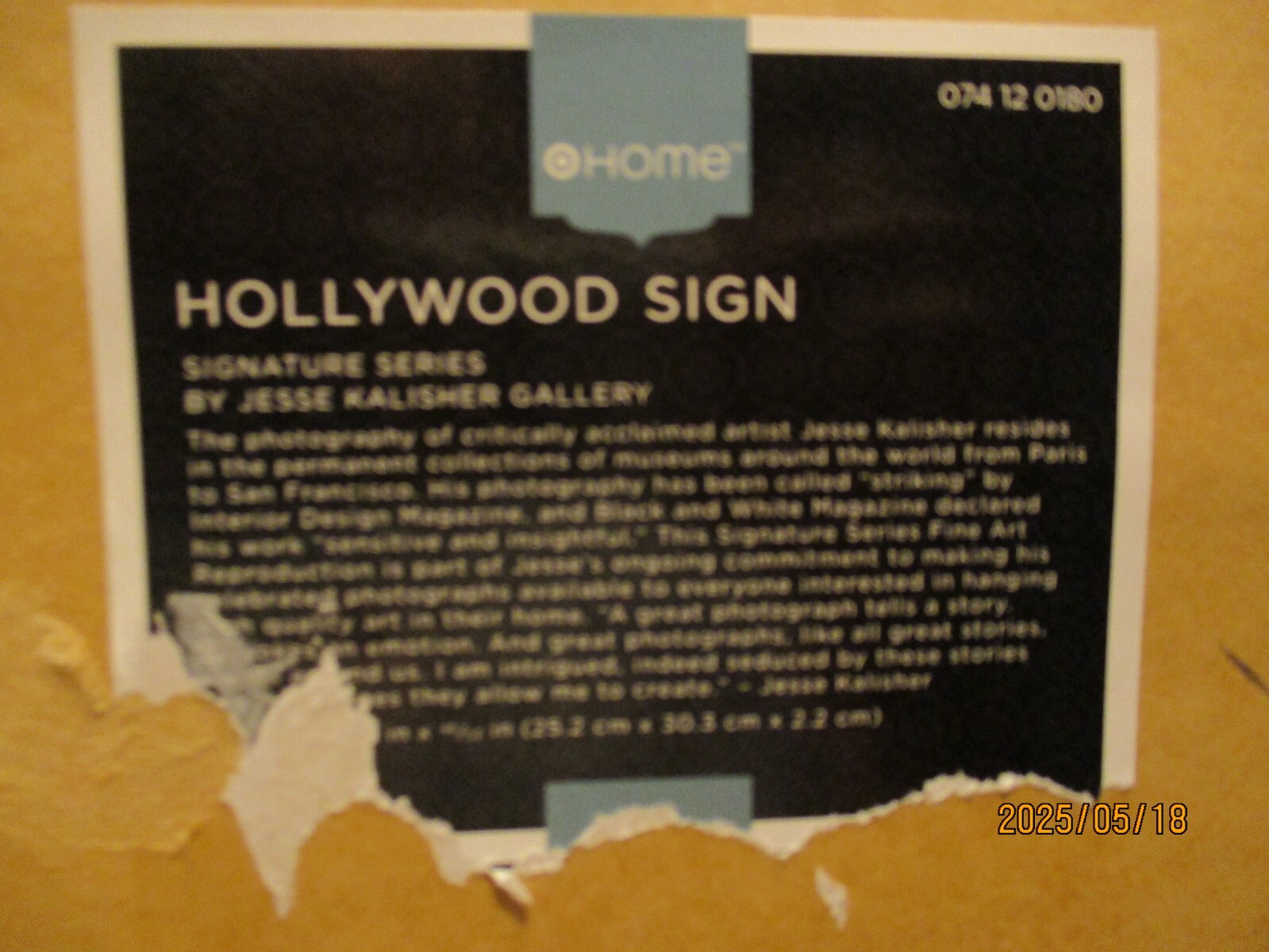 HOLLYWOOD SIGN FRAMED SIGNATURE SERIES BY JESSE KALISHER GALLERY 12 X 10”