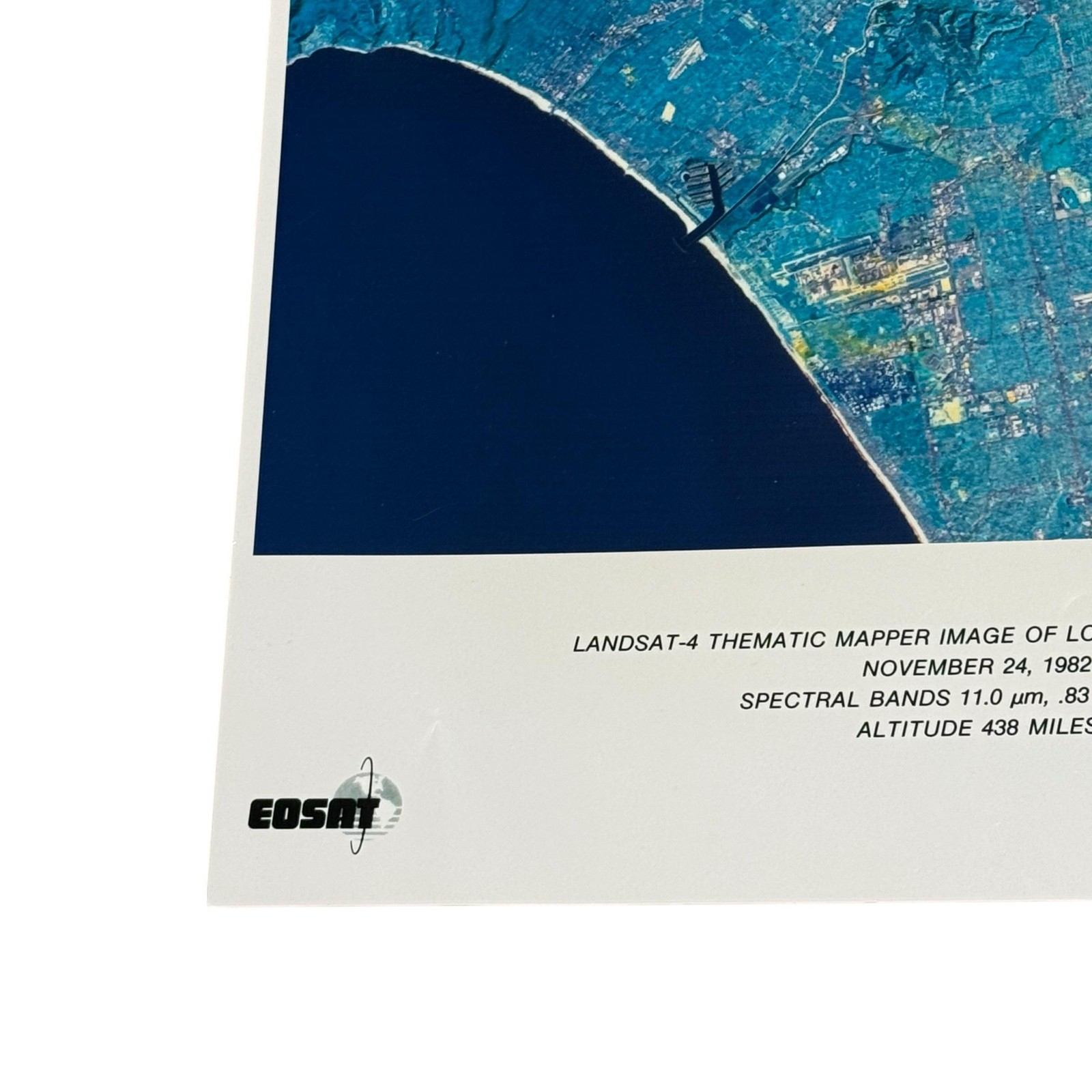 Vintage 1982 Landsat-4 Los Angeles Satellite Photograph EOSAT Hughes 16×20 Color