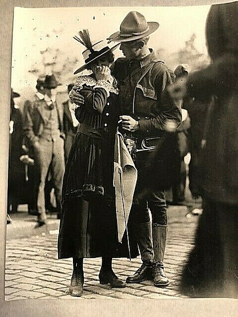 Photographic image taken in WW 1 “Saying Good Bye to Sweetheart” circa 1917