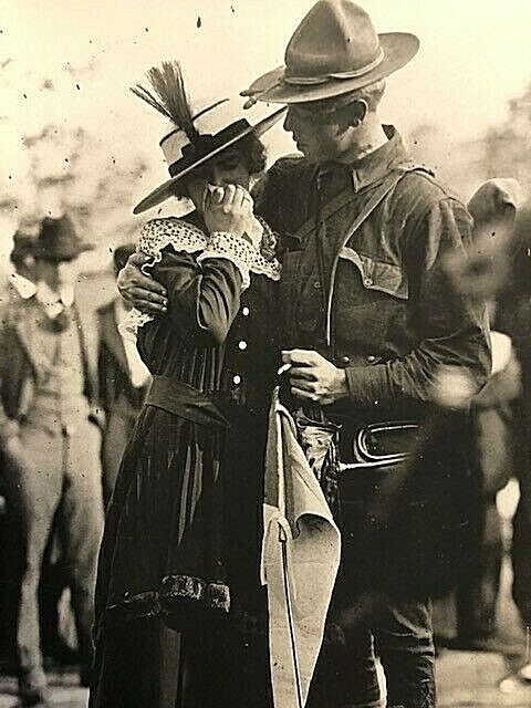 Photographic image taken in WW 1 “Saying Good Bye to Sweetheart” circa 1917
