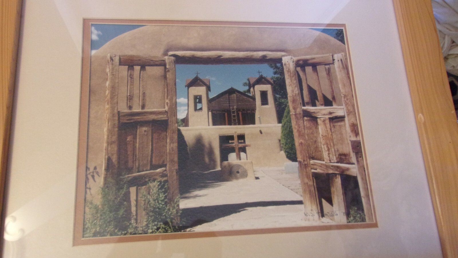 Chimayo, New Mexico Pueblo Mission Church Frame & Matted Photo by WJ Mandell #2