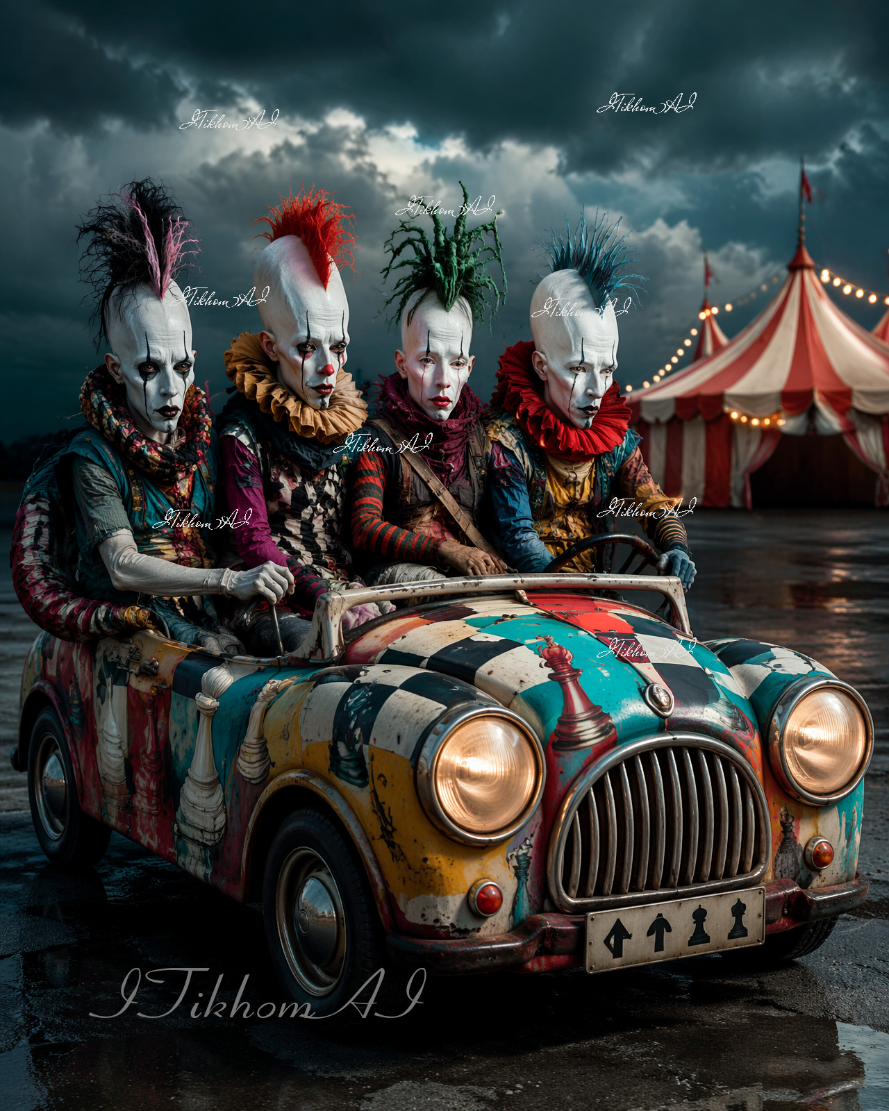 Digital Art Portrait Men People Gothic Punk Car Circus Sur Wallpaper Desktop