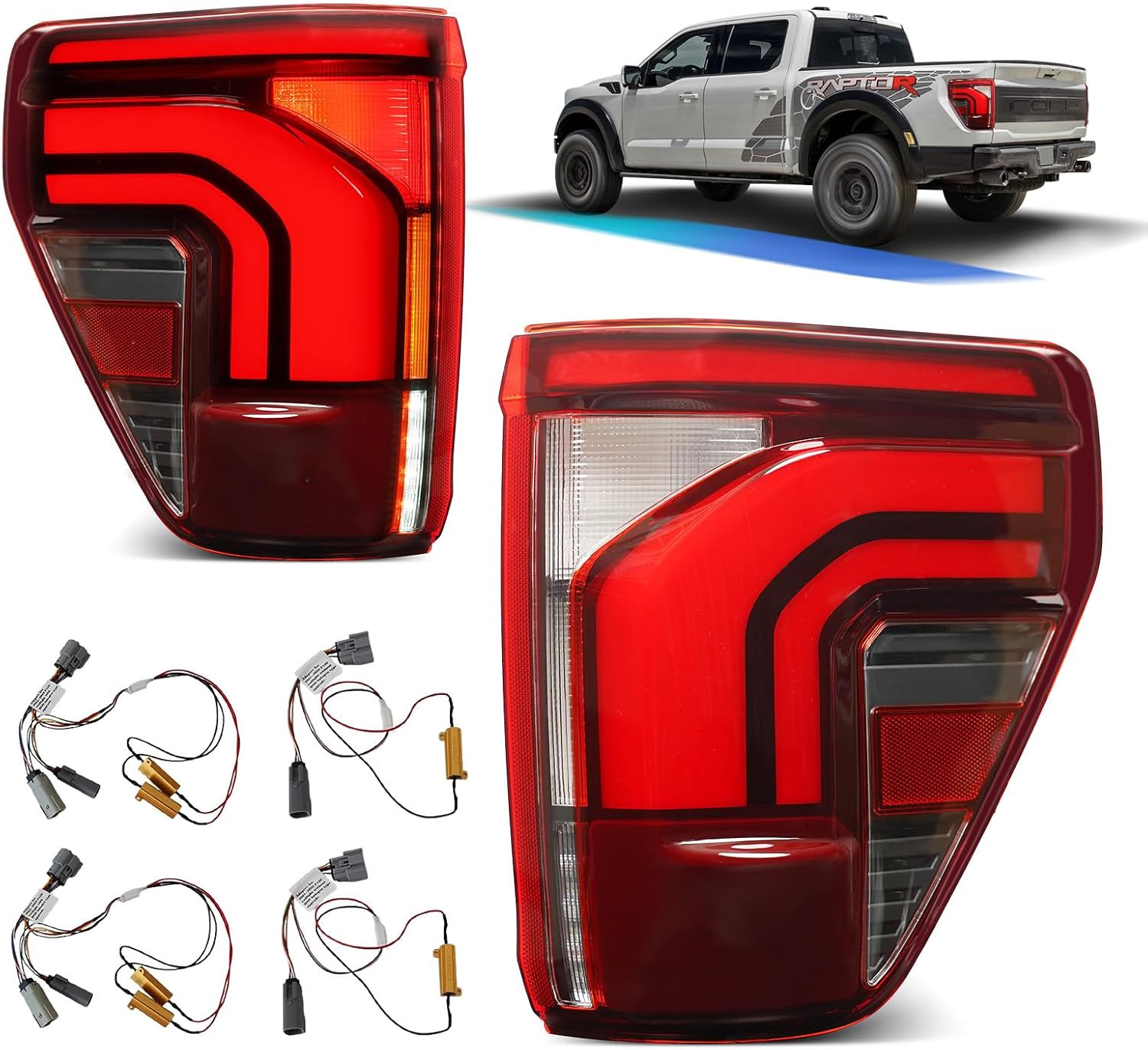 LED Tail Light and Upgrade Wiring Harness Compatible with 2021 2022 2023 2024 20