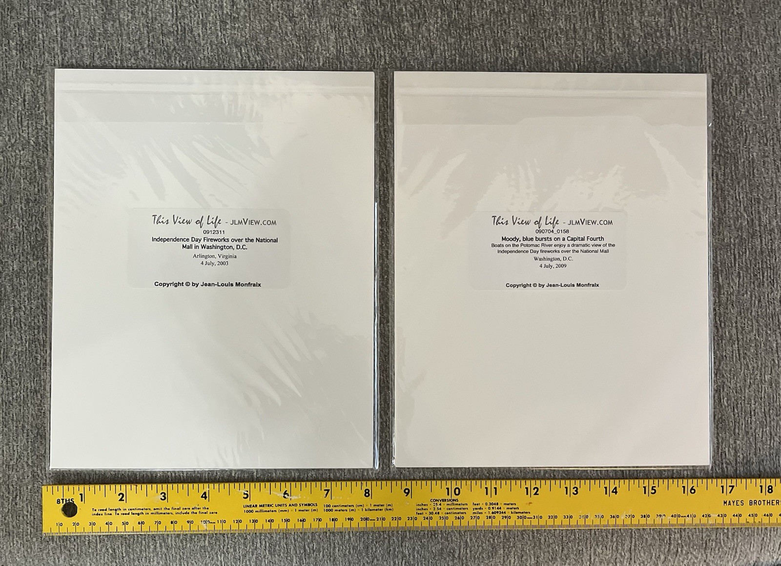 Art Print Set of 2 Fireworks by Jean-Louis Monfraix Washington, DC 2003 and 2009