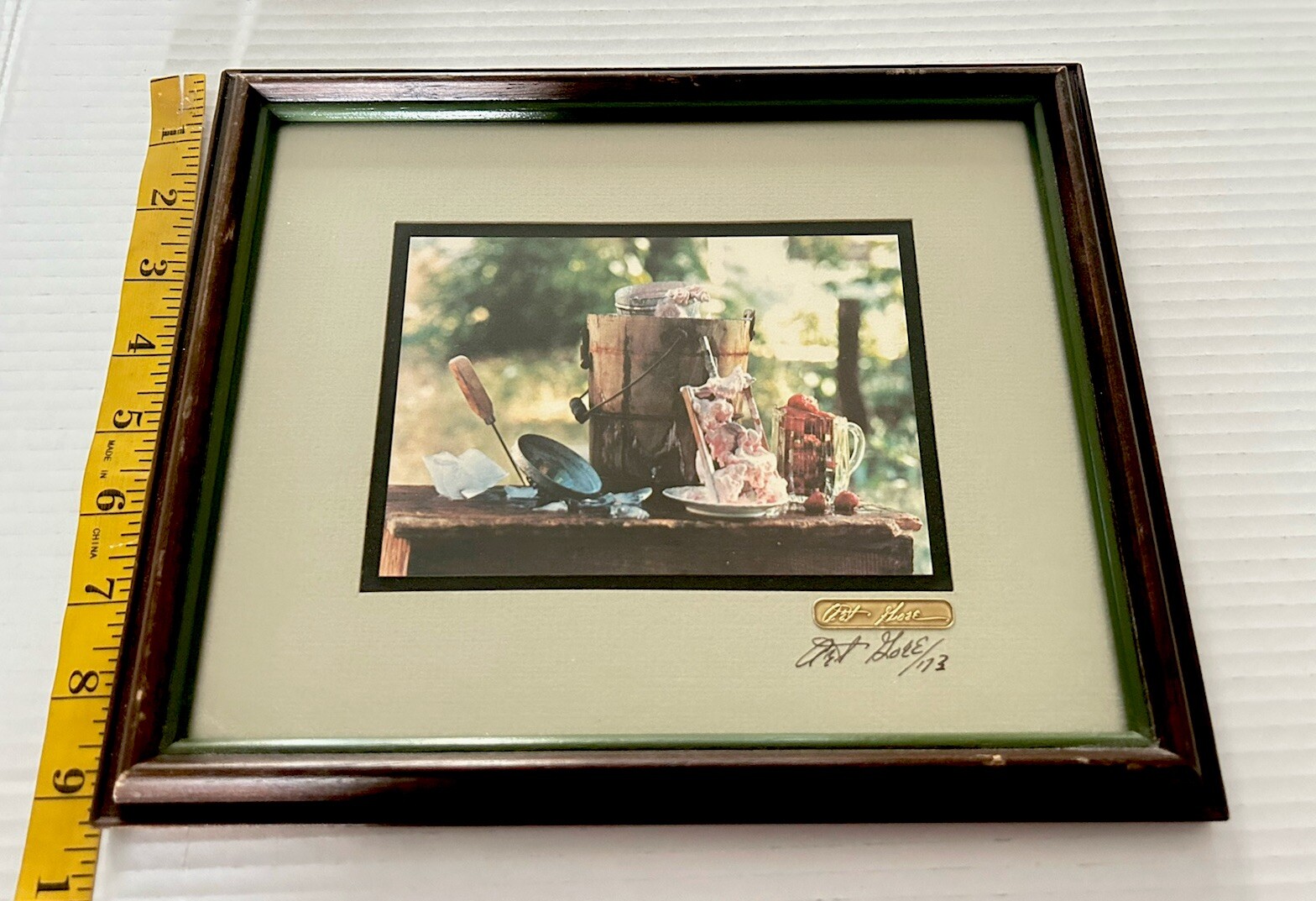 Art Gore Colorado Photographer Framed Artwork Strawberry Ice Cream Signed ‘73