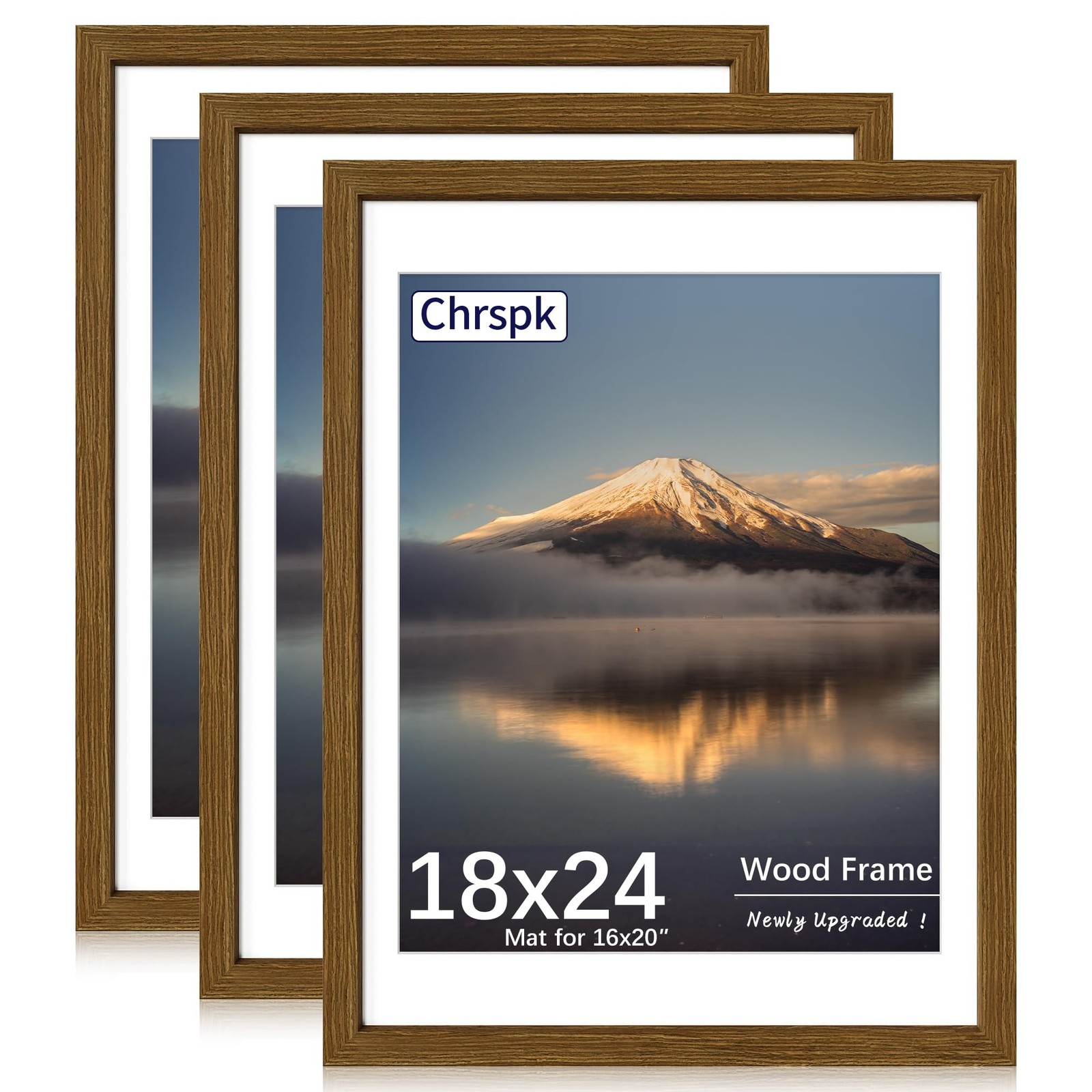 18×24 Poster Frame, Display Pictures 16X20 with Mat or 18×24 Without, Wall Ha…