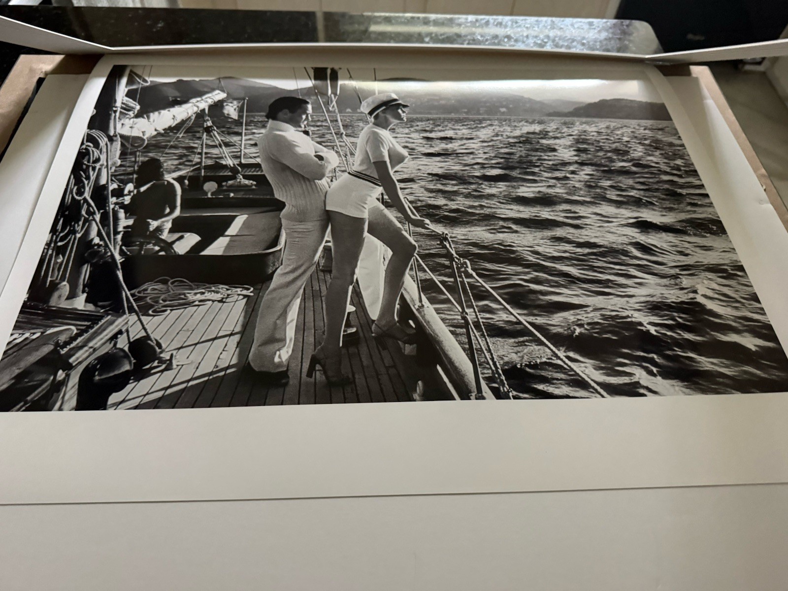 Winnie off the coast of Cannes Helmut Newton Pigment Print Framed COA