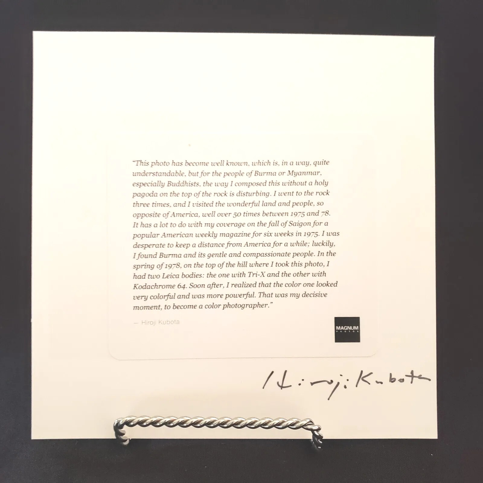HIROJI KUBOTA Magnum Square Print 6″ x 6″ Signed Monks & Boulder from Burma