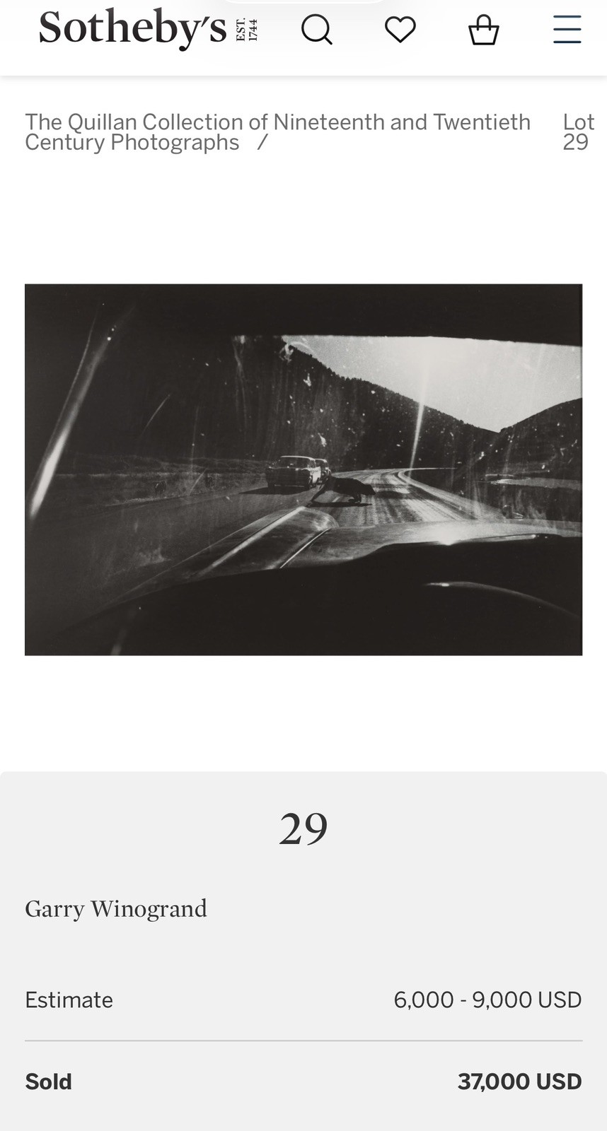 Garry Winogrand “Utah, 1964” Vintage Signed 11”x14” Silver Gelatin Print