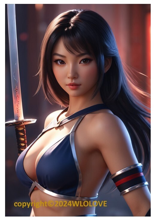 Beautiful Sensual Asian Girl Anime on Quality semi-gloss Photo Paper 11″ x 17″