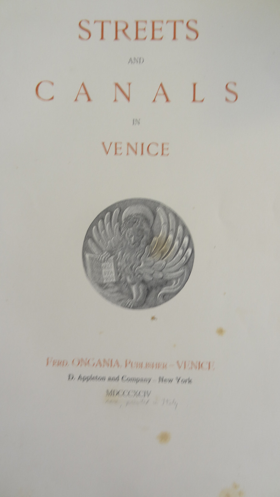 Ongania, Streets and Canals of Venice ,PLATE 2, before 1892, photogravure, $45