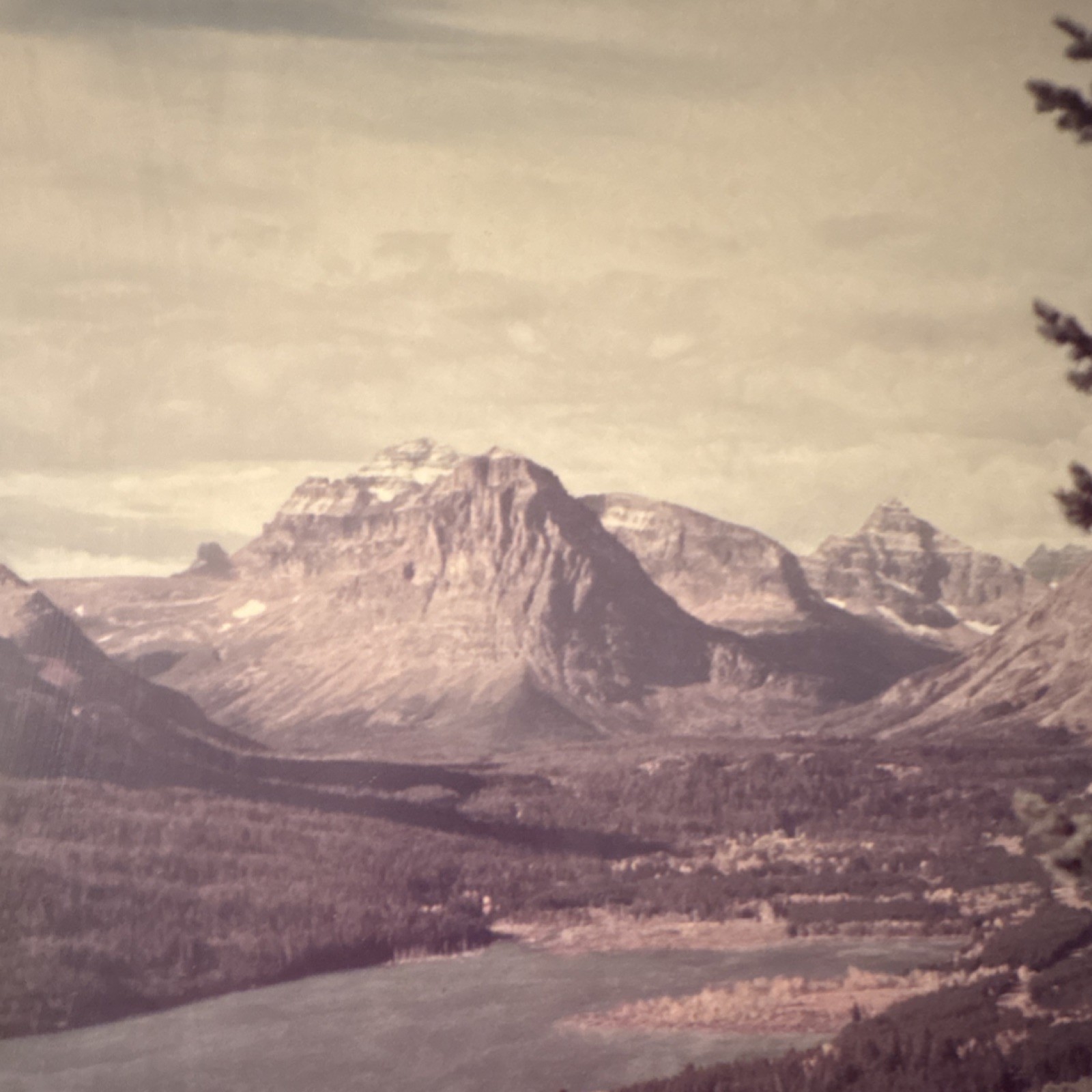 Vintage Glacier National Park St Mary Lake Large Framed Double Matted Photo