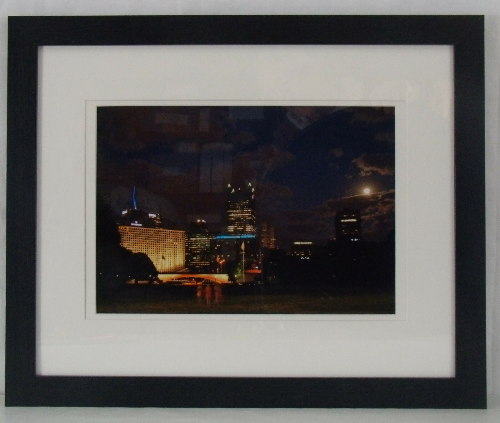 Pittsburgh Moonrise and Ghosts Matted and Framed Photographic Print 18″ x 24″