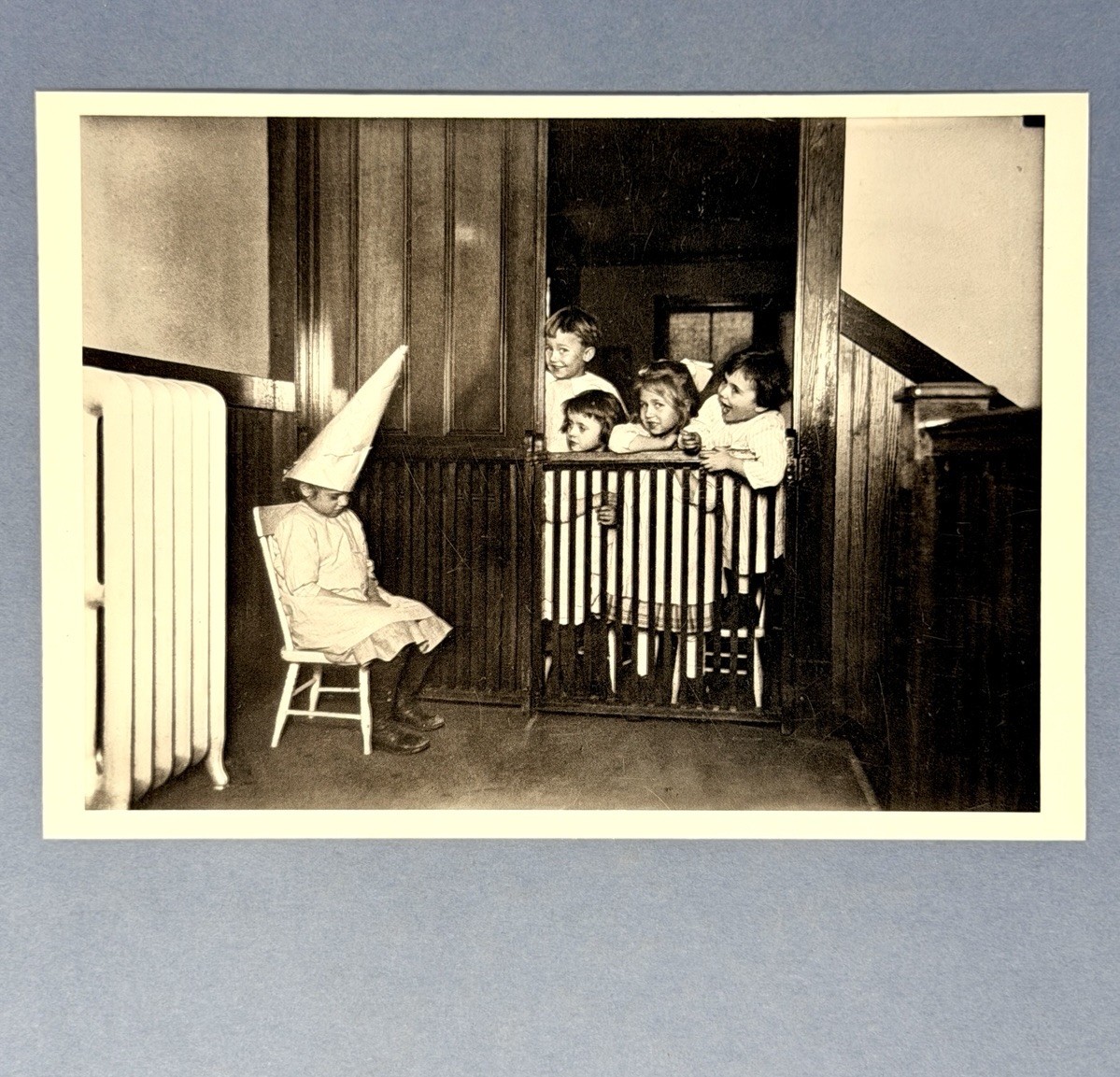 Dunce Cap Orphanage Punishment c1920s Fotofolio Art Photo Print Card 4.25”x6”