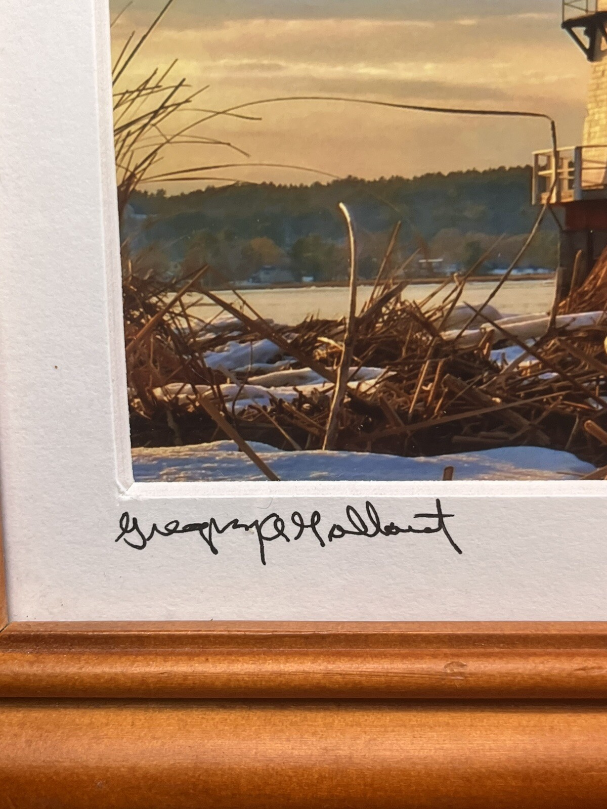 Signed,Framed, Matted Photo Doubling Point Lighthouse Maine By Greg Gallant