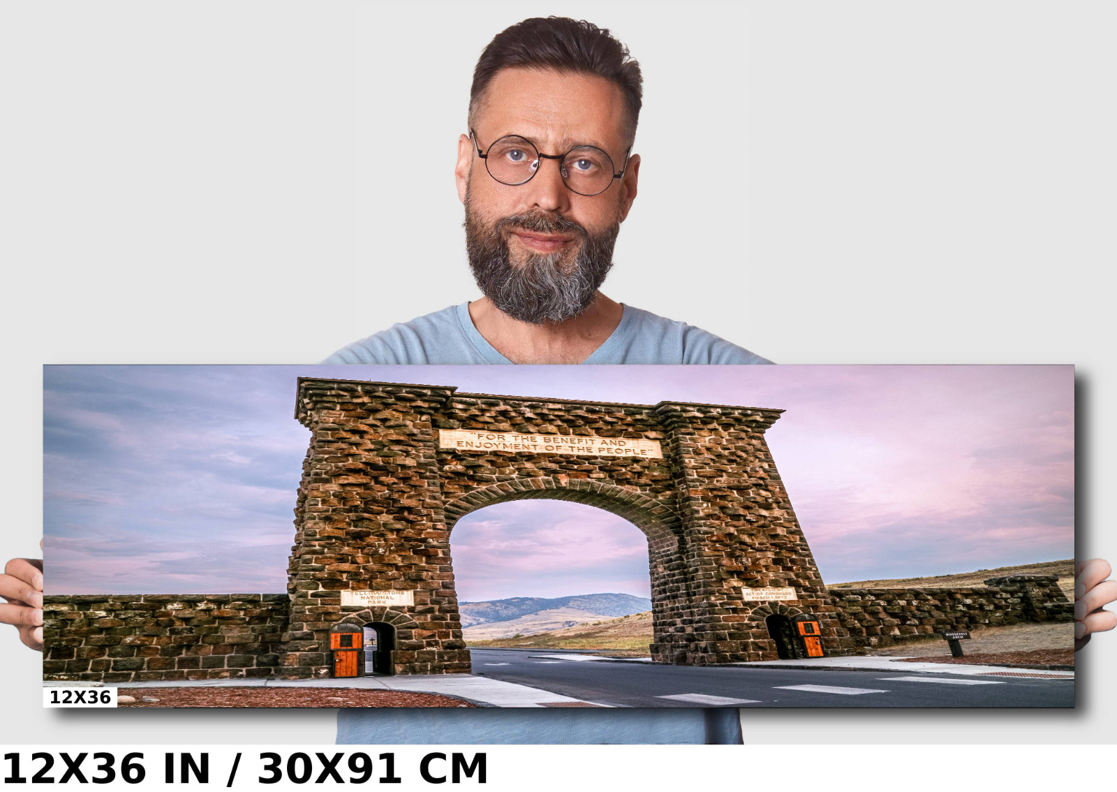 Arch of Adventure: Roosevelt Arch at Yellowstone Wall Art Montana