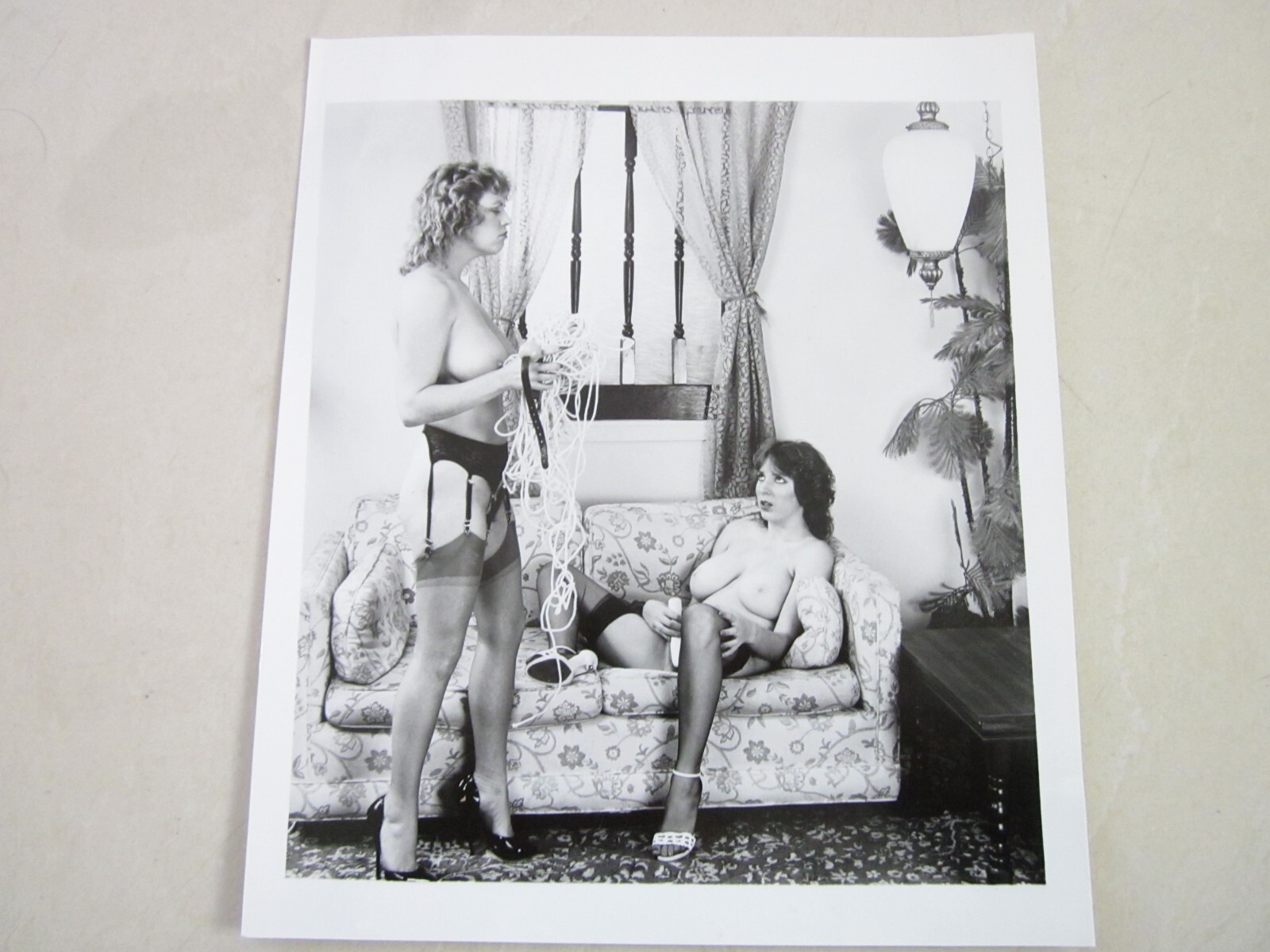 VINTAGE SAM HASKINS 2 FEMALE NUDE GELATIN LARGE PHOTOGRAPH ART SIGNED