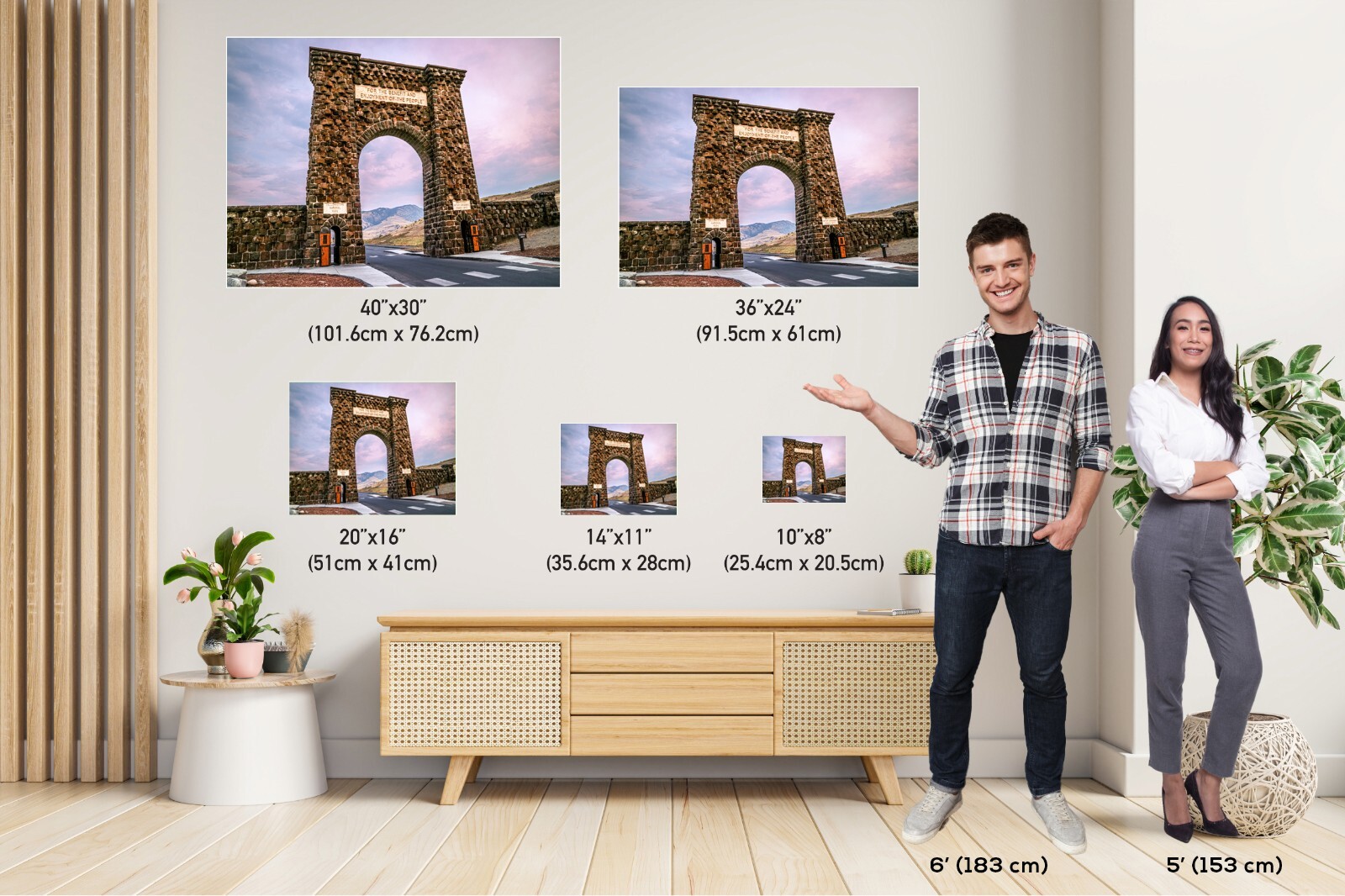 Arch of Adventure: Roosevelt Arch at Yellowstone Wall Art Montana
