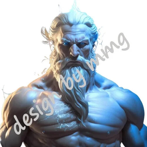 2 x Digital Image Picture Photo ZEUS Olympian god of the sky & the thunder