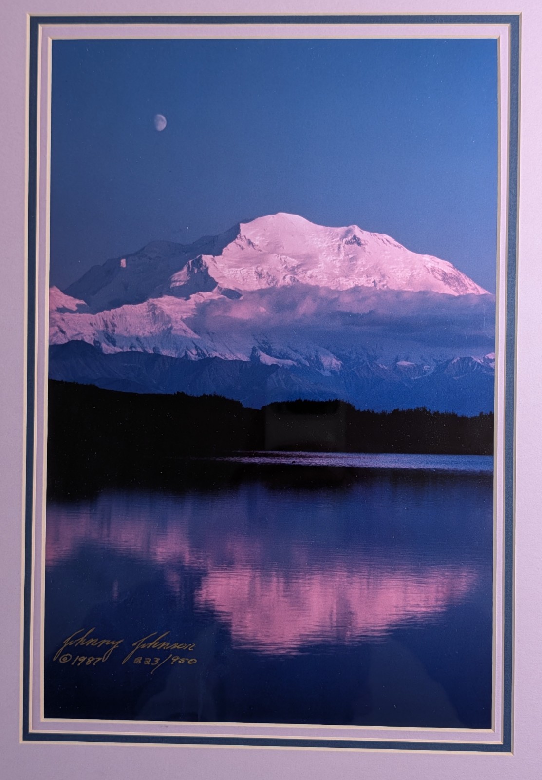 Johnny Johnson “Denali Sunset” Ltd Ed Print 823/950 Signed 1987 Framed