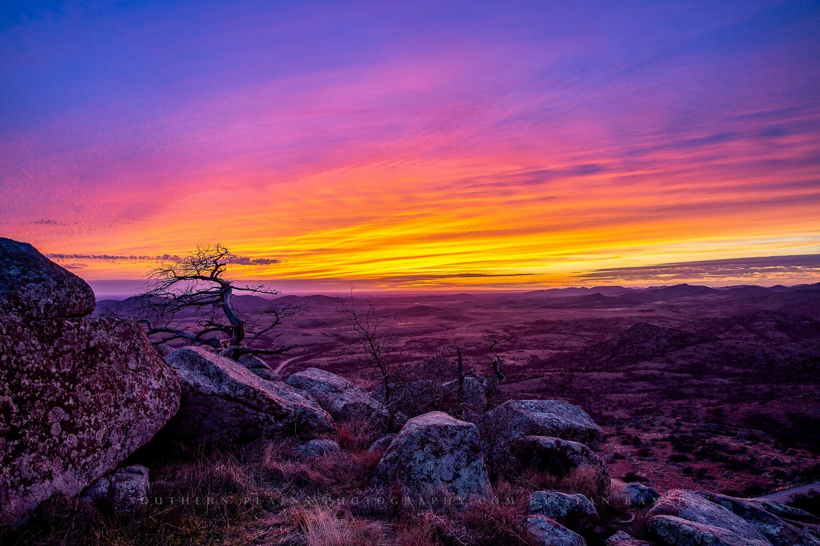 Wichita Mountains Photography Print – Scenic Sunset at Mount Scott Oklahoma