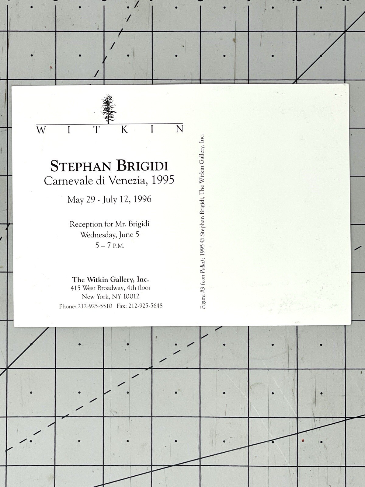 Stephan Brigidi (b. 1951) Art Announcement Card 1996 – Carnevale di Venezia 1995