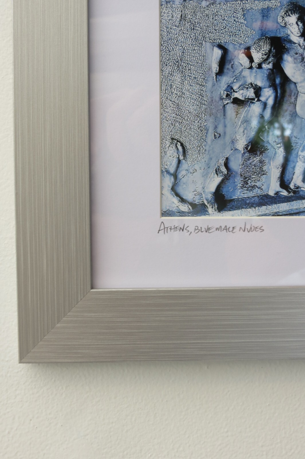 Ancient Greece Travel Photography, Athens Blue Male Nudes, Framed Original