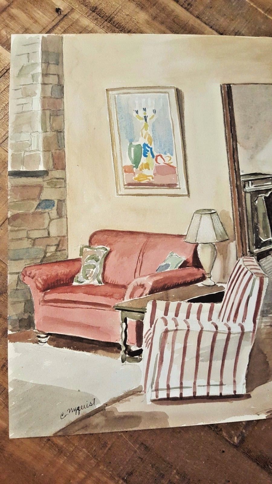BEAUTIFUL Carl Nyguist (1888-1959) Watercolor – SIGNED – (20″ x 14″)