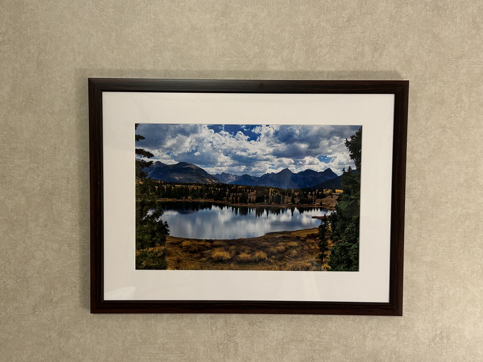 8”x12” matted photo print, fall at Molas lake, San Juan national forest