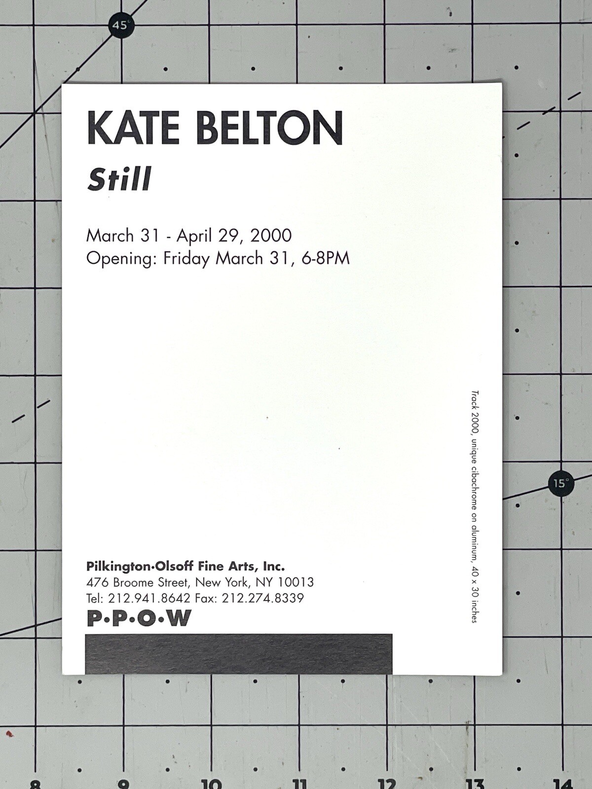 Kate Belton Art Announcement Card March 2000 – Still – Photography Show NYC