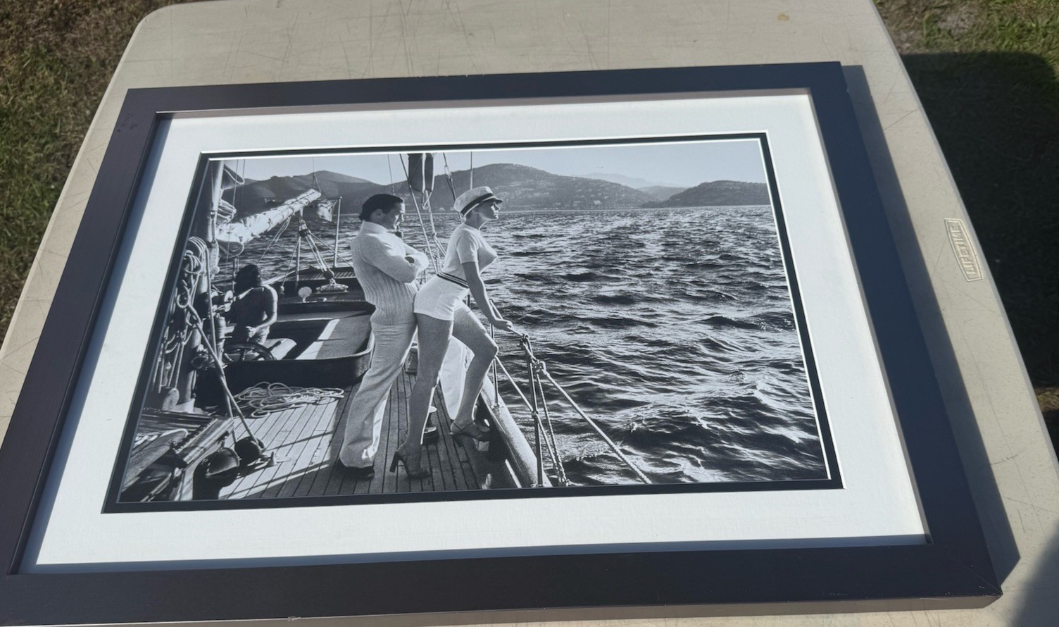 Winnie off the coast of Cannes Helmut Newton Pigment Print Framed COA