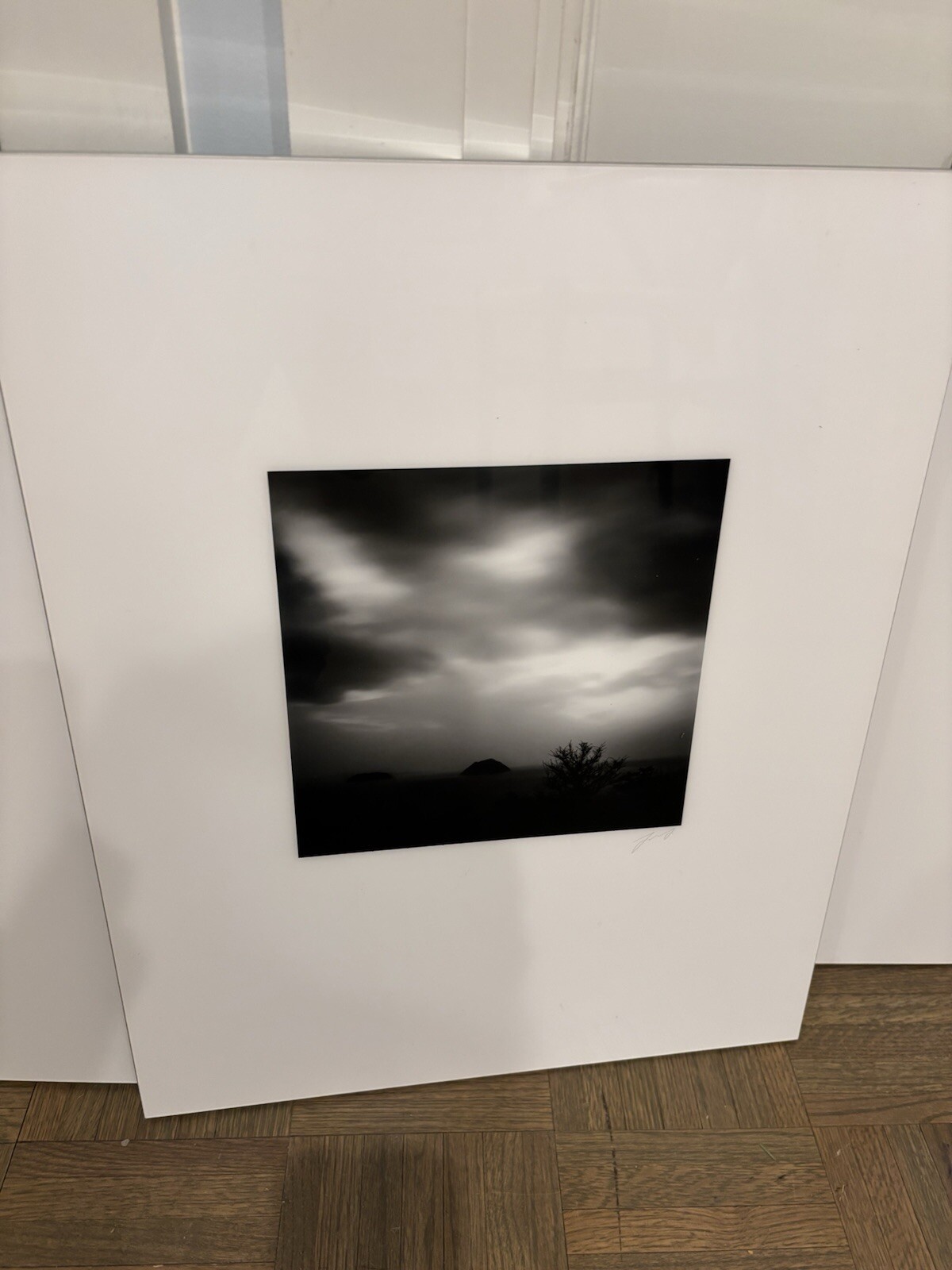 Set Of 2 Black & White, Signed, photography art, Thin Metal Frame, White Mat