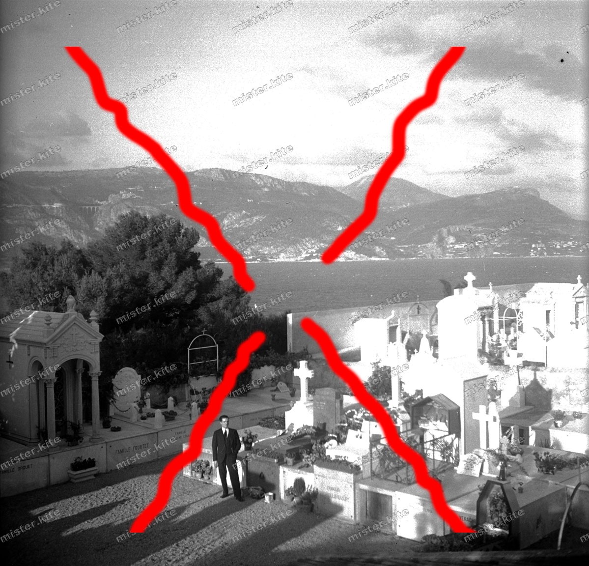 Negative-Côte d’Azur-France-Cemetery-Panorama-Mediterranean-1930s-169