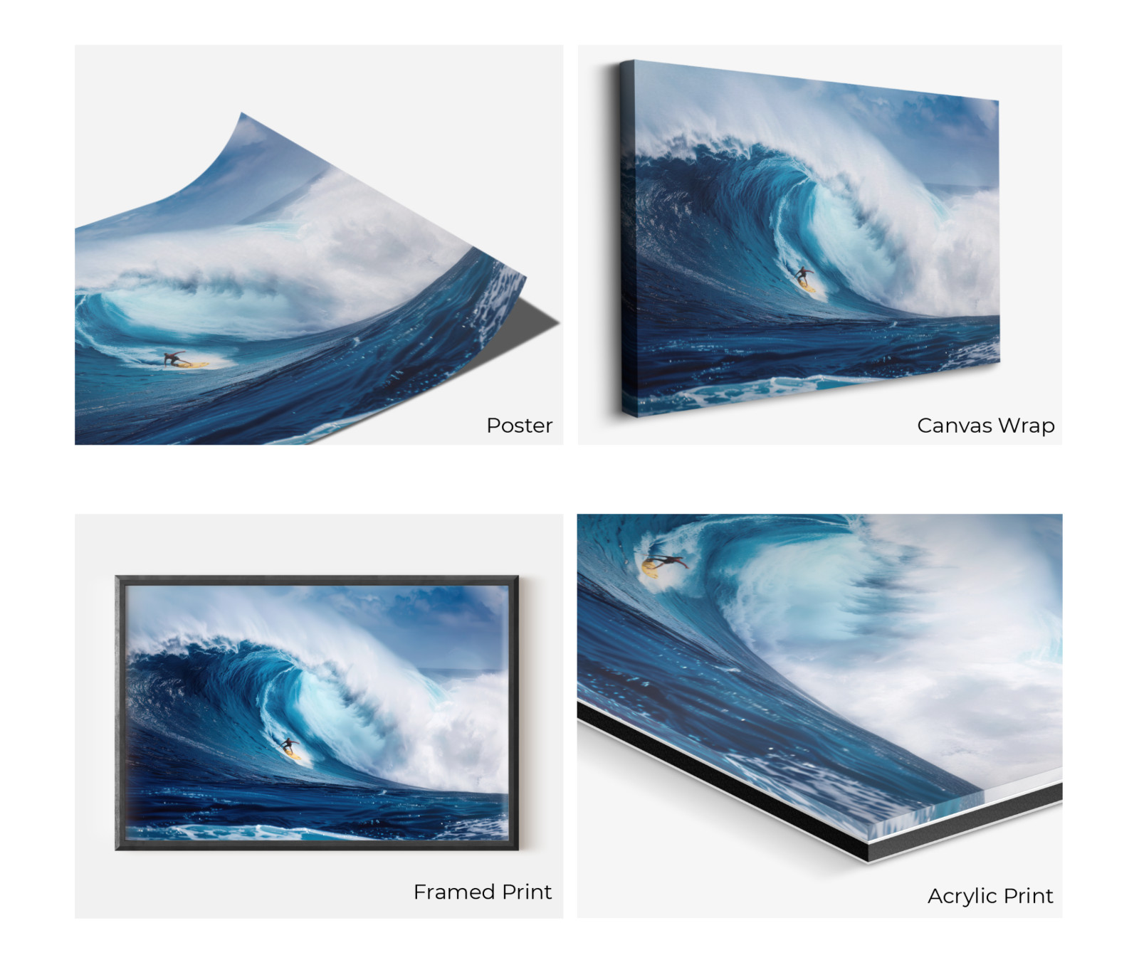 Surfing Photo, Hawaii Beach Surfing, Surfer Image Print, Huge Ocean Waves Beach