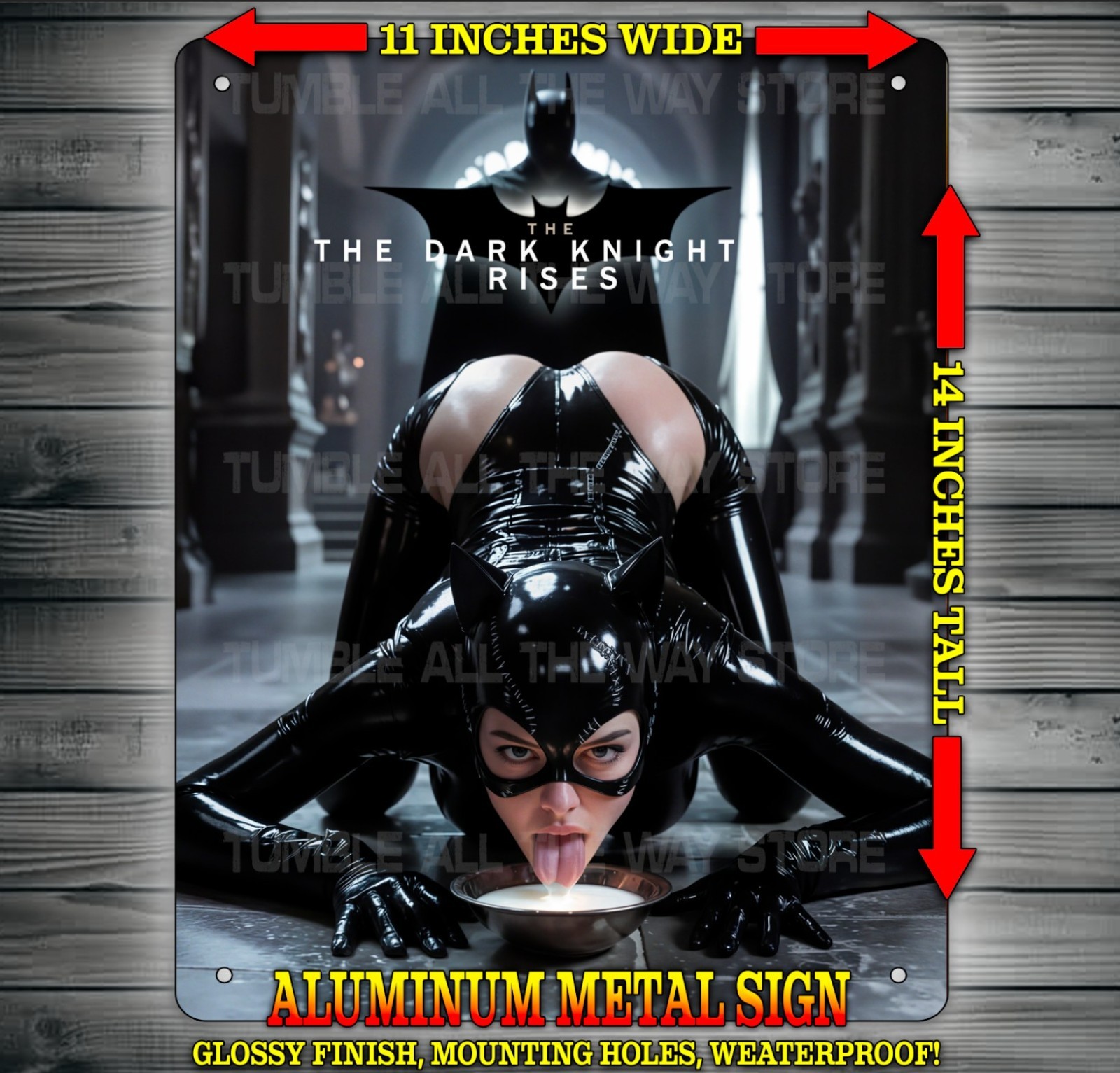 Sexy Catwoman and Batman The Dark Knight Rises Metal Sign Wall Art 14″ x 11″
